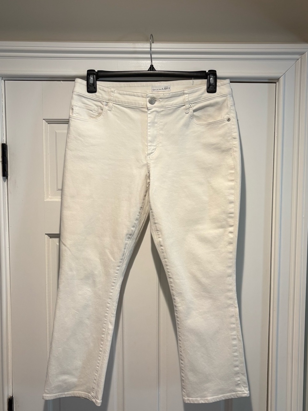 LOFT‎ White 30/10 Curvy KICK Cropped Straight-Leg Jeans